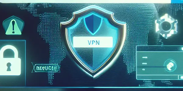 A futuristic computer setup showcasing a secure search engine for adult content, emphasizing privacy and user safety.