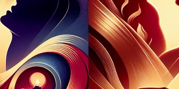 A vibrant movie poster featuring intertwined silhouettes of couples, symbolizing desire and intimacy, with bold colors and cinematic elements.